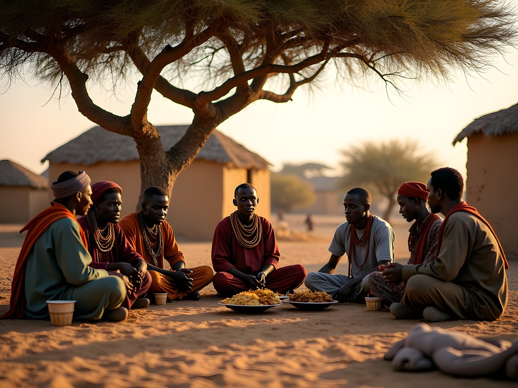 Cultural exchange with local Issa tribe members in remote Djibouti village