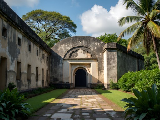 Ancient Fort Zeelandia on Fort Island with colonial Dutch architecture