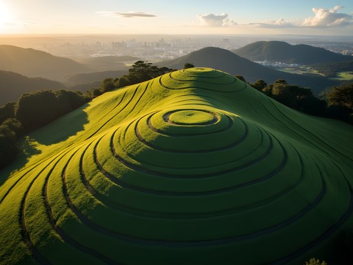 Ancient Māori agricultural terracing on the slopes of One Tree Hill volcano