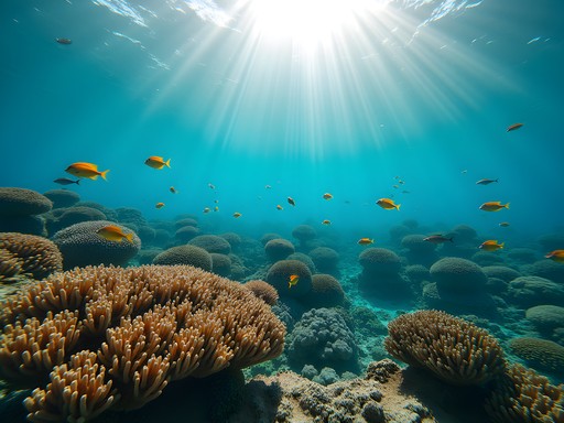 Underwater photography of vibrant coral reef in the Philippines