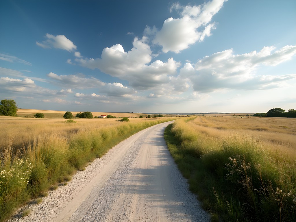 Pioneer Trail in Bismarck with cyclist on crushed limestone path surrounded by prairie grasses