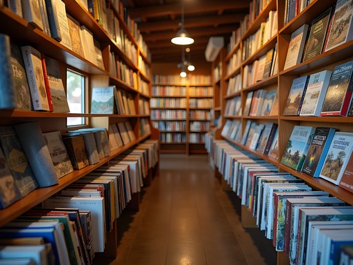 Larry Willis browsing books at independent bookstore near Carlsbad Caverns
