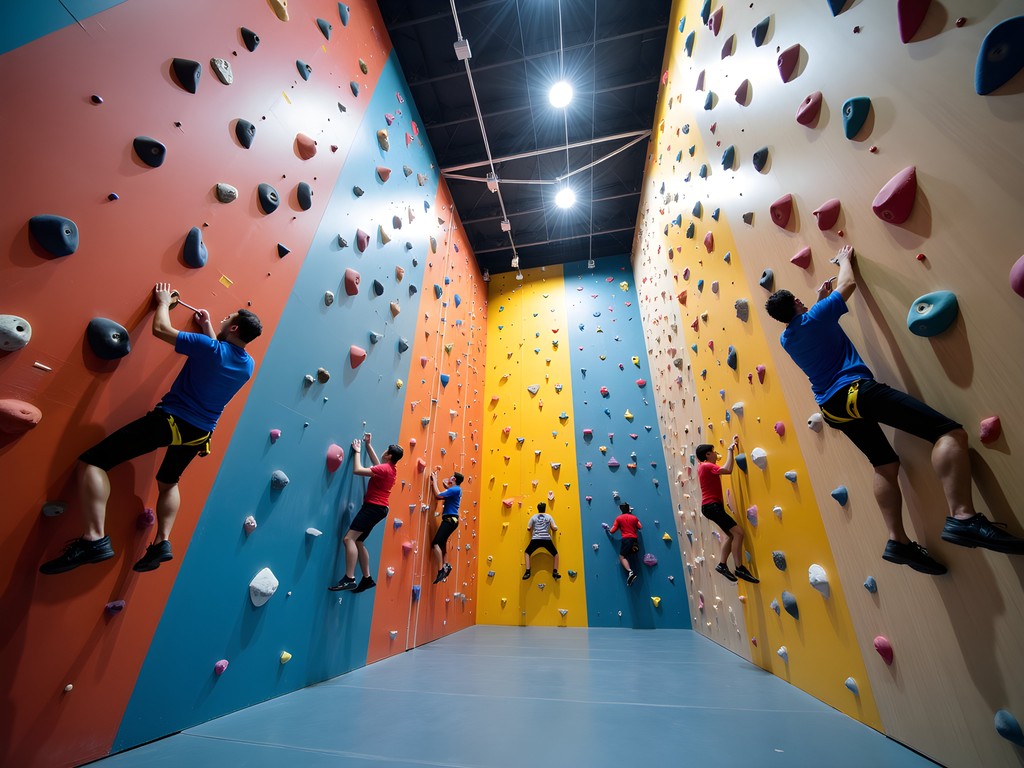 African American male doctor rock climbing at Gravity Vault Edison with siblings