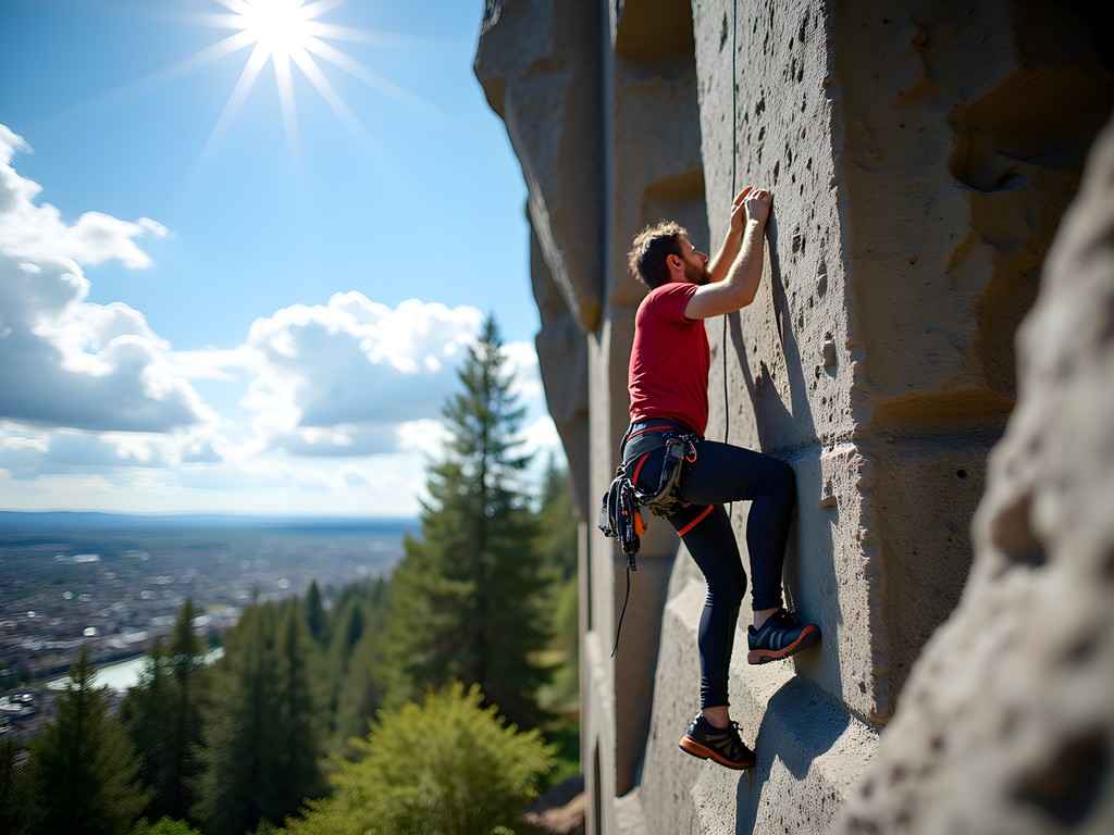Rock climbing on the columnar basalt formations at Skinner Butte, Eugene