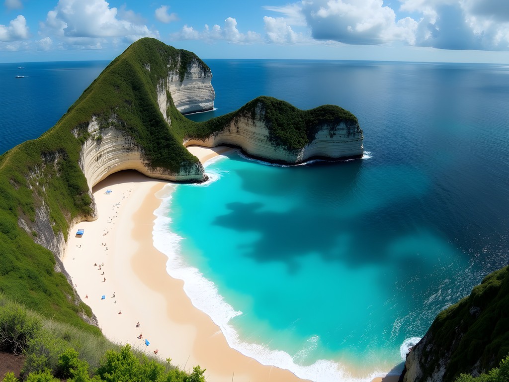 Panoramic view of Baía do Sancho beach with turquoise waters and dramatic cliffs