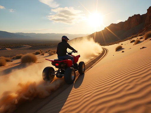 ATV rider traversing rugged Nevada desert trails near Fernley