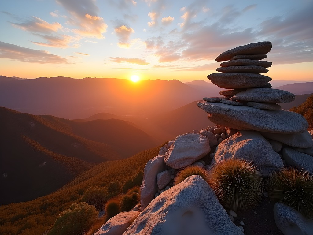 Sunrise view from The Pinnacle lookout over Halls Gap and Victoria Valley