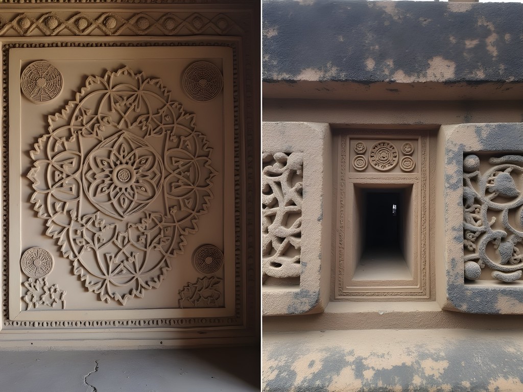 Sacred geometry patterns visible in both Hampi's temple carvings and natural boulder formations