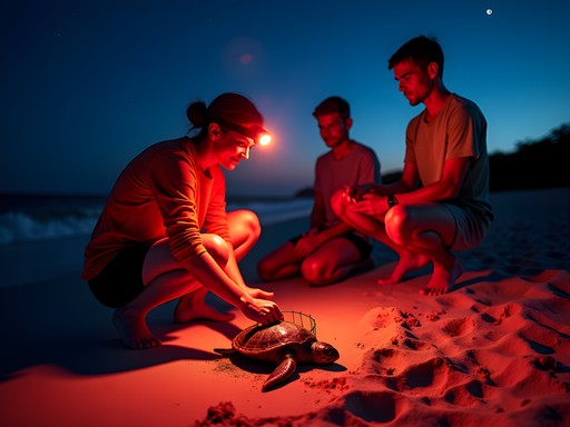 Night beach ecology walk focusing on sea turtle conservation on Hilton Head Island
