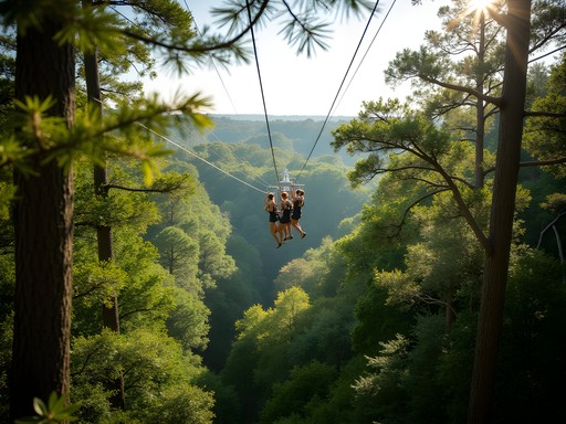 Ziplining through maritime forest canopy on Hilton Head Island