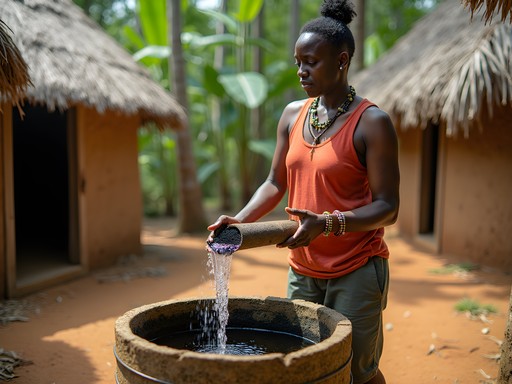 Traditional rainwater collection system in Shipibo indigenous community