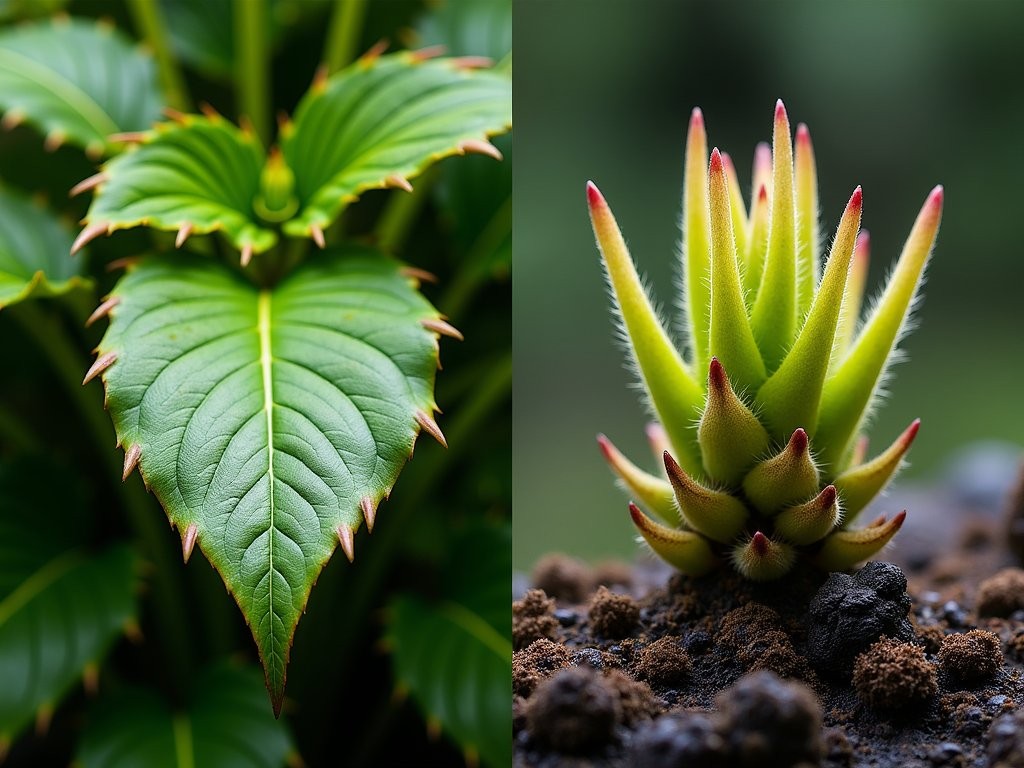 Side-by-side comparison of plant adaptations in Amazon and Antarctica