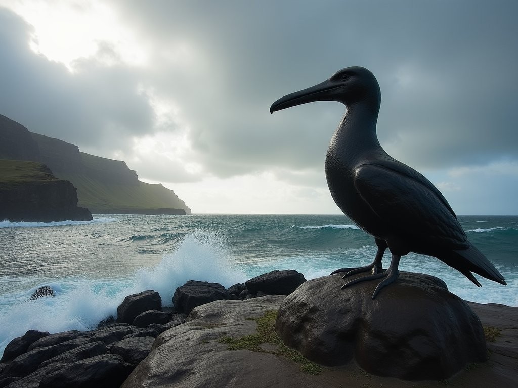Brooklyn Palmer at the albatross monument on Cape Horn
