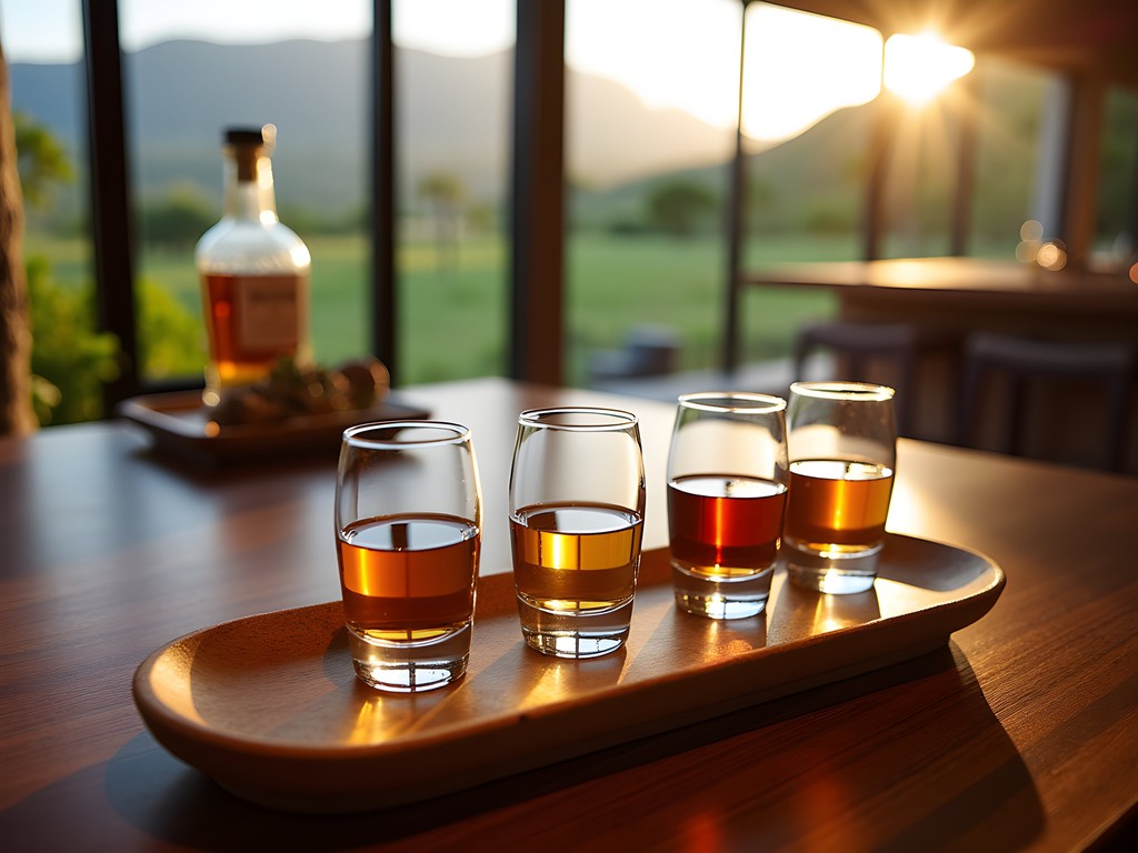 Luxury craft distillery tasting experience in Upcountry Maui with panoramic views