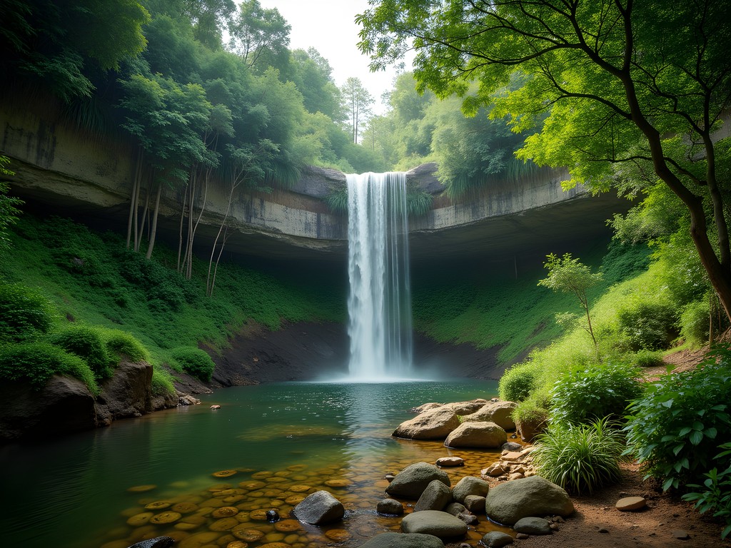 Hidden waterfall in the lush Kagoro Hills of Kaduna State, Nigeria with local guide