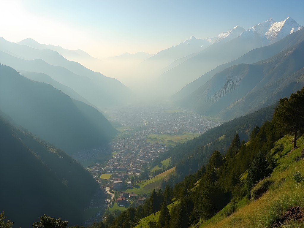 Panoramic view of Kathmandu Valley with surrounding hills and mountains