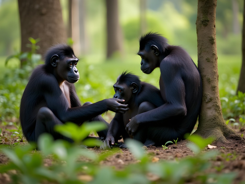 Bonobos at Lola ya Bonobo sanctuary near Kinshasa