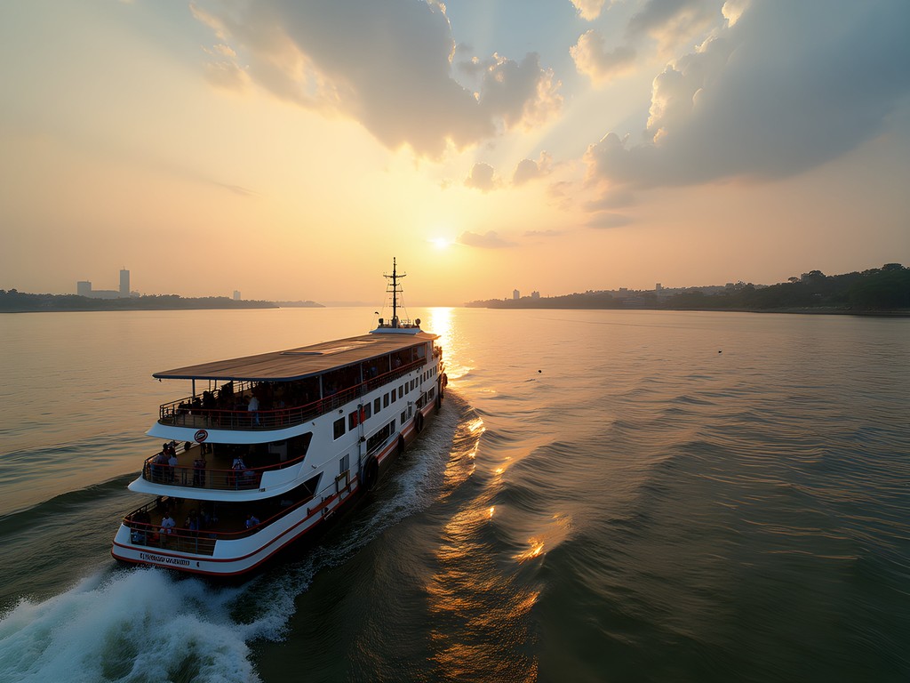 Ferry crossing the Congo River between Kinshasa and Brazzaville