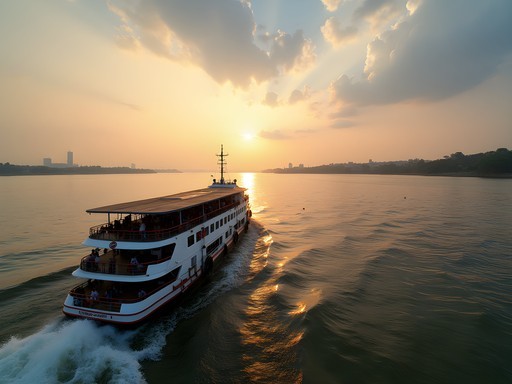 Ferry crossing the Congo River between Kinshasa and Brazzaville