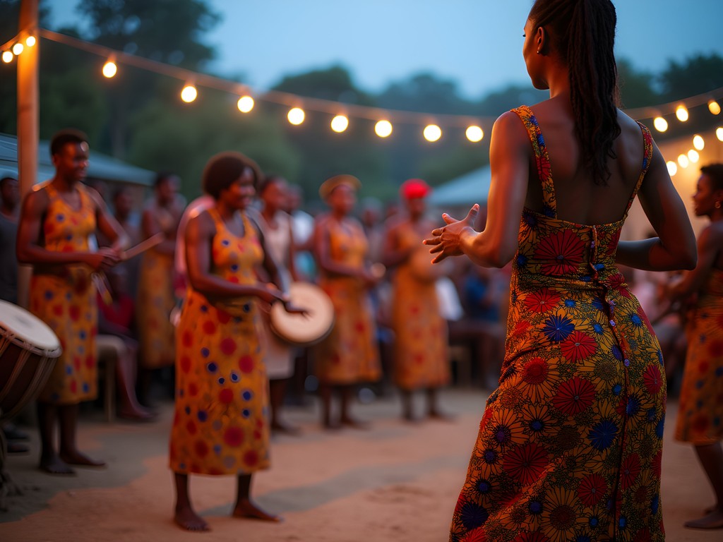 Traditional dance performance in Kisangani with colorful costumes