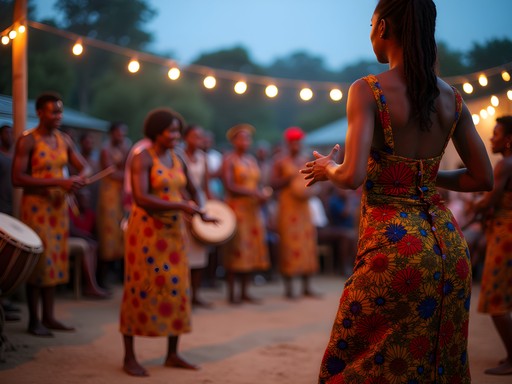 Traditional dance performance in Kisangani with colorful costumes