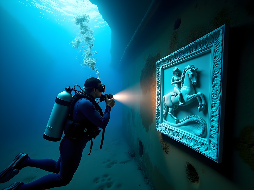 The famous Lady statue inside the SS President Coolidge wreck