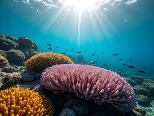 Vibrant coral garden with diverse marine life on Majuro's outer reef