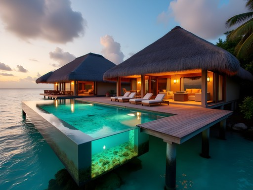 Luxury overwater bungalow with private infinity pool in Fiji's Mamanuca Islands