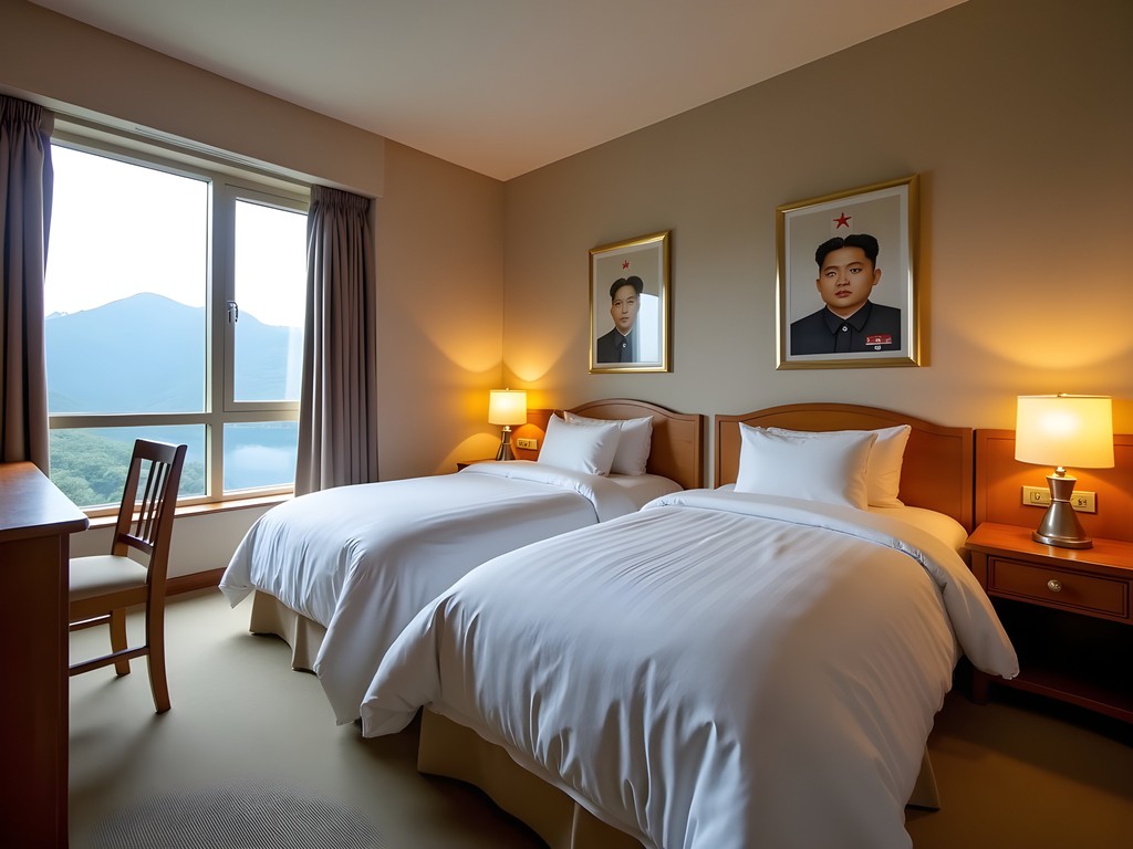 Luxury suite at Paektusan Hotel in Samjiyon