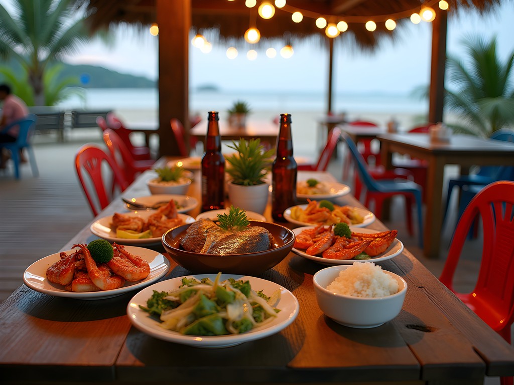 Fresh seafood dinner at local restaurant near Mui Ne Red Sand Dunes