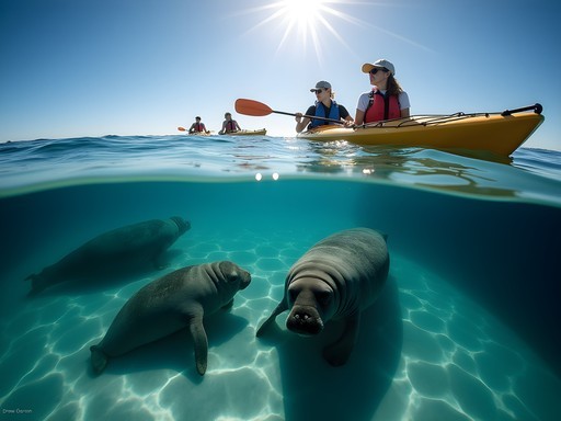 Manatee encounter while kayaking C-24 Canal in Port St. Lucie during winter