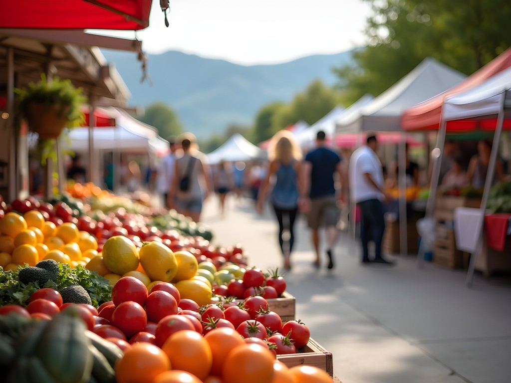 Family shopping at Provo Farmers Market with local produce and artisan goods