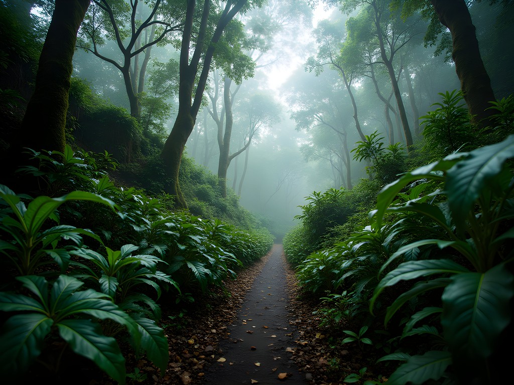 Hiking through lush trails in Tijuca National Park rainforest
