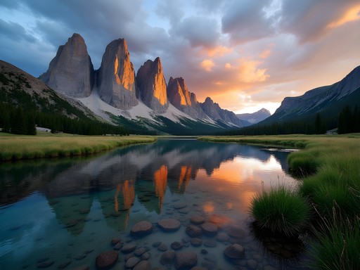 Dramatic view of Cirque of the Towers in Wind River Range