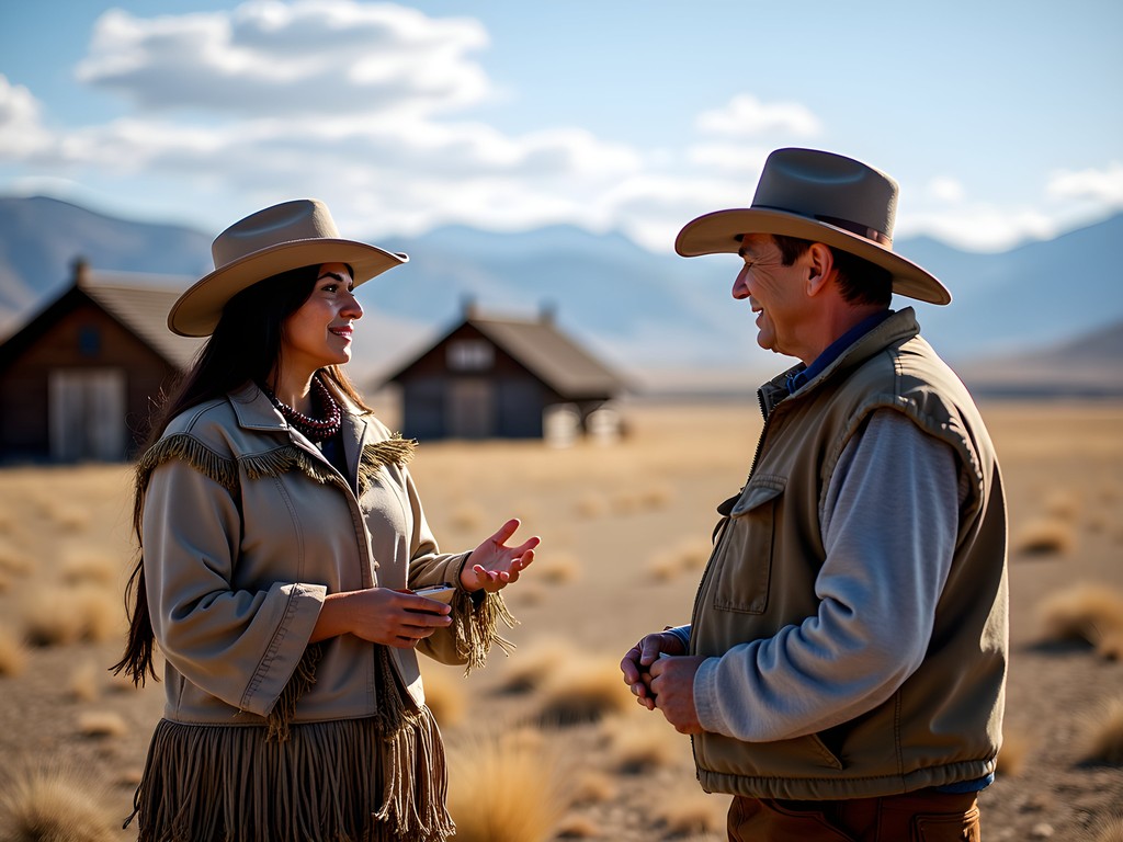 Cultural tour at Wind River Reservation with traditional structures