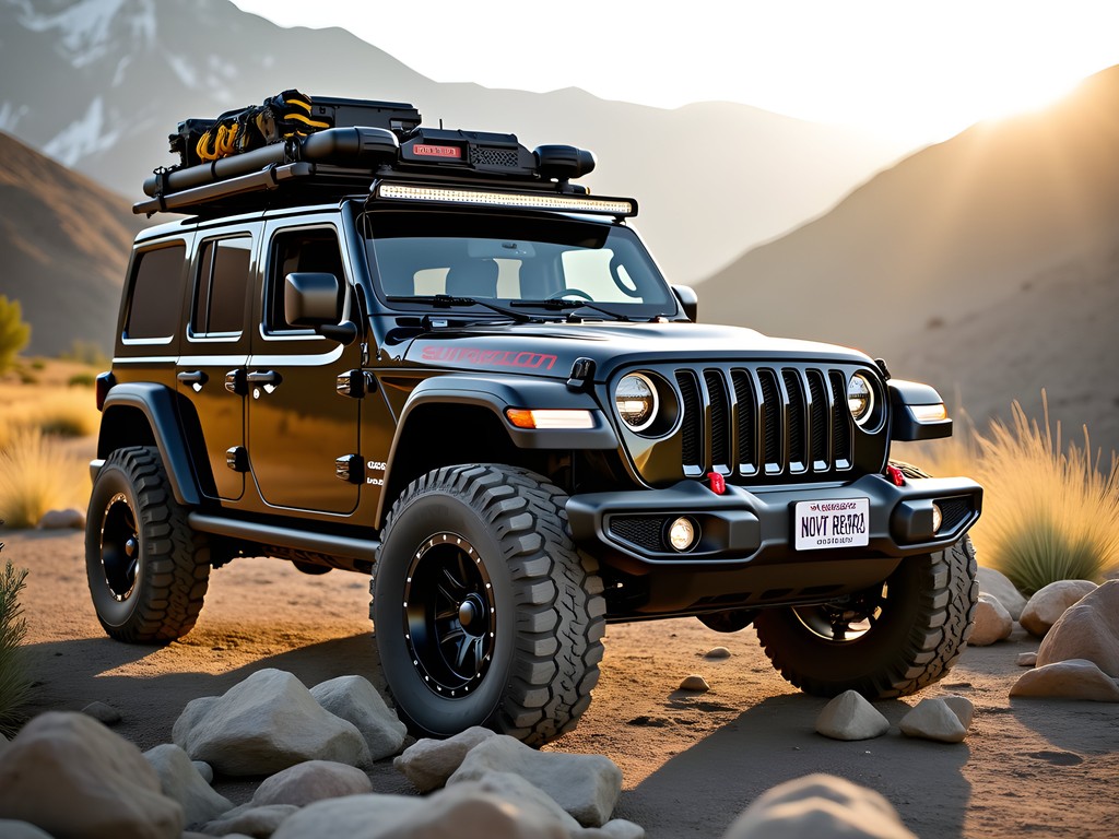 4x4 vehicle prepared for off-road adventure in Riverton Wyoming wilderness