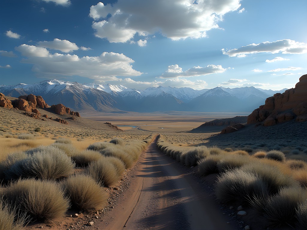 Wind River Range mountain vista from Riverton Wyoming off-road trail