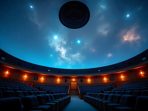 Robert H. Goddard Planetarium's advanced projection system displaying space imagery