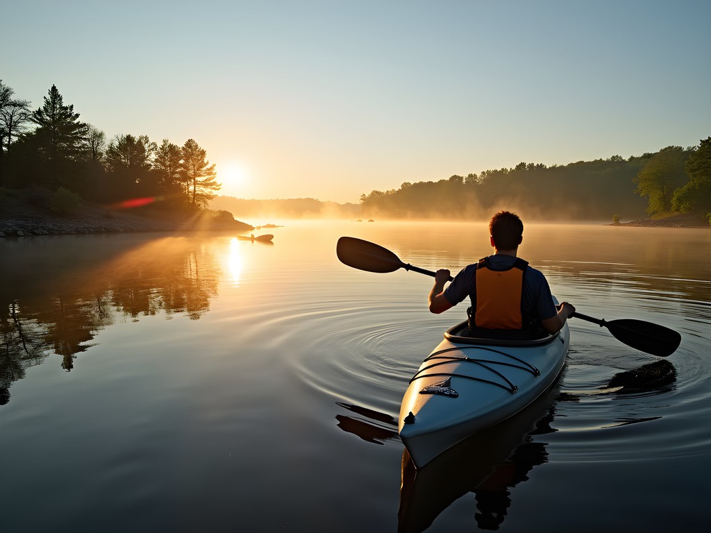 Kayaking on the Mississippi River near the Beaver Islands in Saint Cloud