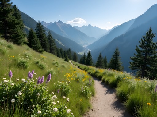 Woman hiking on Bell Canyon Trail with Wasatch Mountains in background
