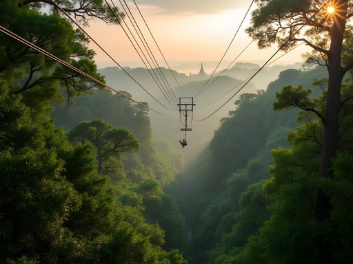 Zipline adventure through the forest canopy near Angkor Archaeological Park