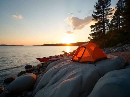 Wild camping on a private island in Stockholm Archipelago