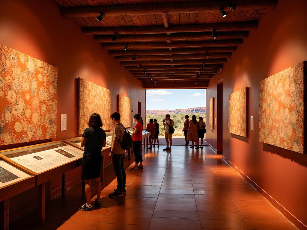 Woman learning about Aboriginal culture at Uluru Cultural Centre