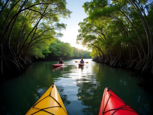 Kayaking through hidden mangrove channels in West Loch, Waipahu