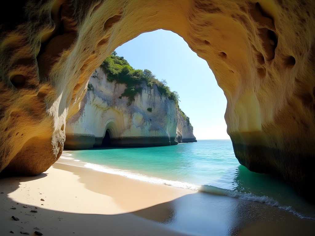Secluded Playa Langosta with dramatic rock formations and crystal clear water