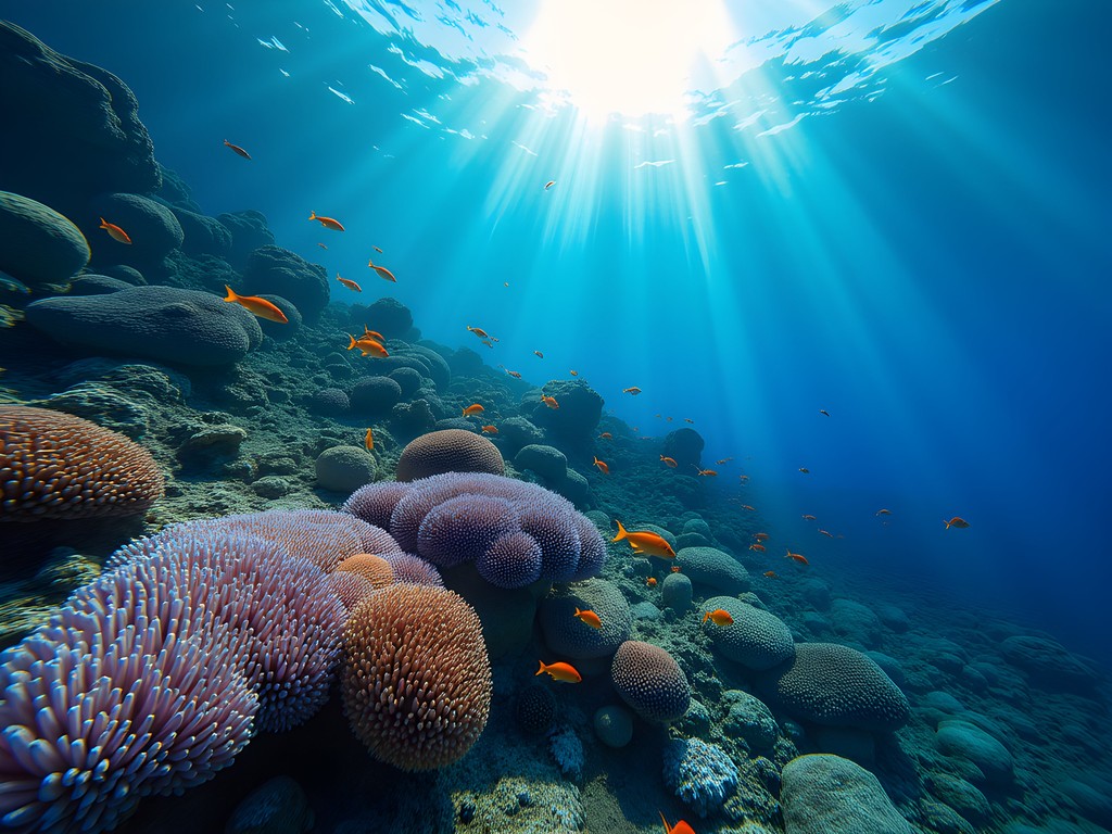 Vibrant coral formations and tropical fish in the blue hole at Palolo Deep Marine Reserve