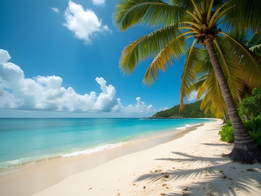 Early morning at Shoys Beach with pristine white sand and calm turquoise water