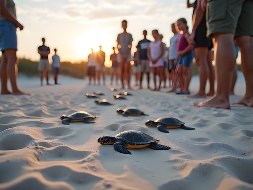 Kemp's ridley sea turtle hatchling release at Malaquite Beach in Padre Island National Seashore