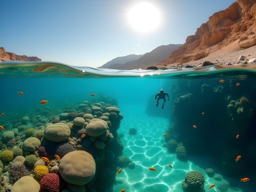 Coral reef snorkeling at Three Pools in Dahab, Egypt