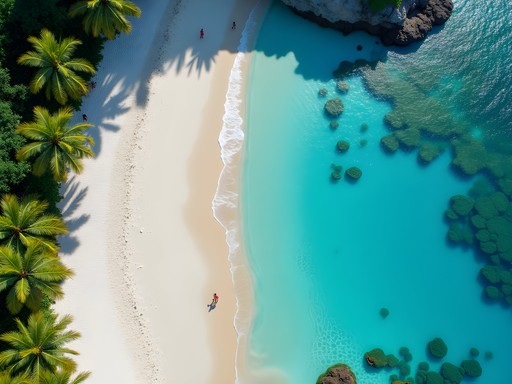 Natural swimming pool effect at Playa Palmilla with shallow clear water